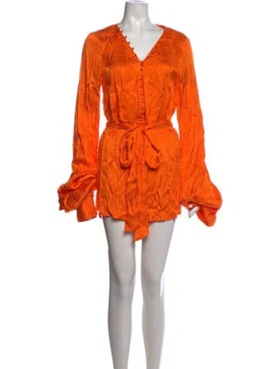 Pre-owned Rat & Boa Patterned Mini Dress In Orange