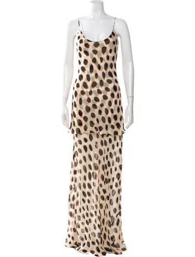 Pre-owned Rat & Boa Polka Dot Print Long Dress In Neutrals