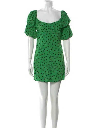 Pre-owned Rat & Boa Polka Dot Print Mini Dress In Green