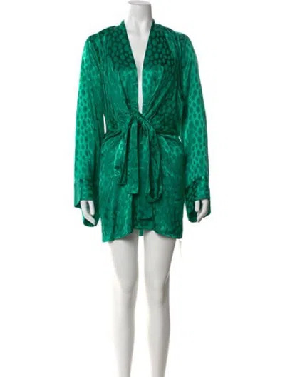 Pre-owned Rat & Boa Polka Dot Print Mini Dress In Green