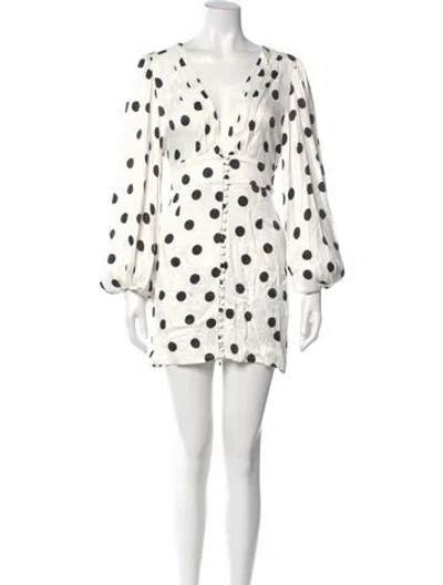 Pre-owned Rat & Boa Polka Dot Print Mini Dress In White