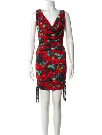 Pre-owned Rat & Boa Printed Knee-length Dress In Red