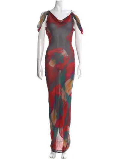 Pre-owned Rat & Boa Printed Long Dress In Multi