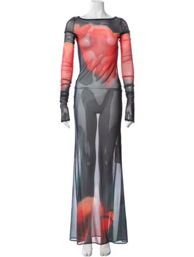 Pre-owned Rat & Boa Printed Long Dress In Multicolor