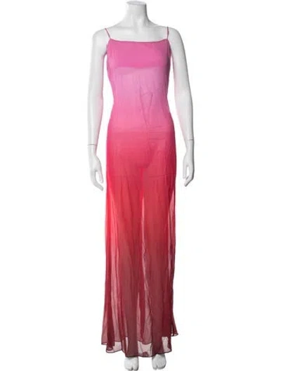 Pre-owned Rat & Boa Printed Long Dress In Pink