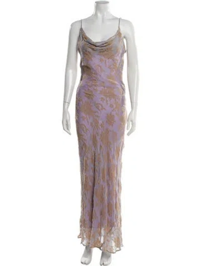 Pre-owned Rat & Boa Printed Long Dress In Purple