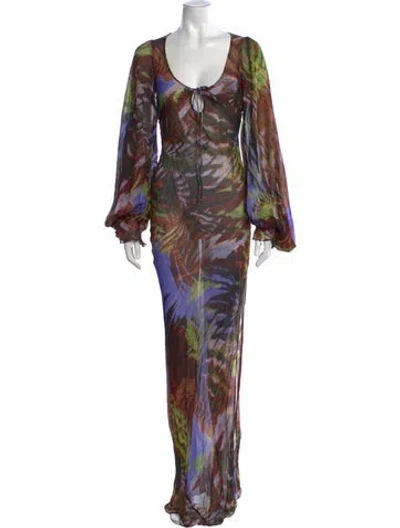 Pre-owned Rat & Boa Printed Long Dress W/ Tags In Multi