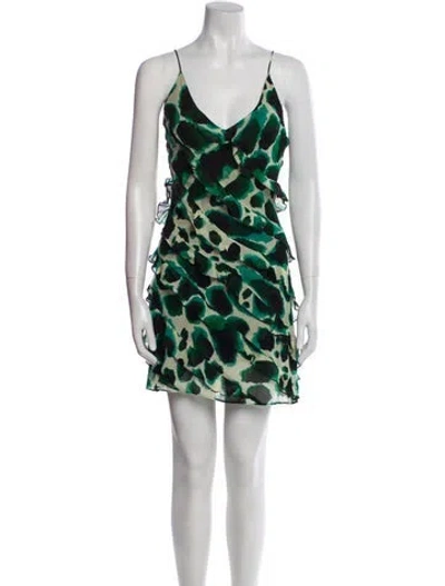 Pre-owned Rat & Boa Printed Mini Dress In Green