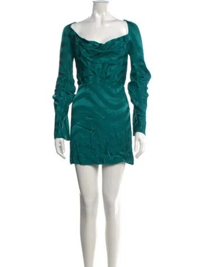 Pre-owned Rat & Boa Printed Mini Dress In Green