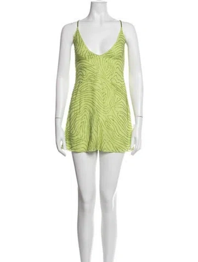 Pre-owned Rat & Boa Printed Mini Dress In Green