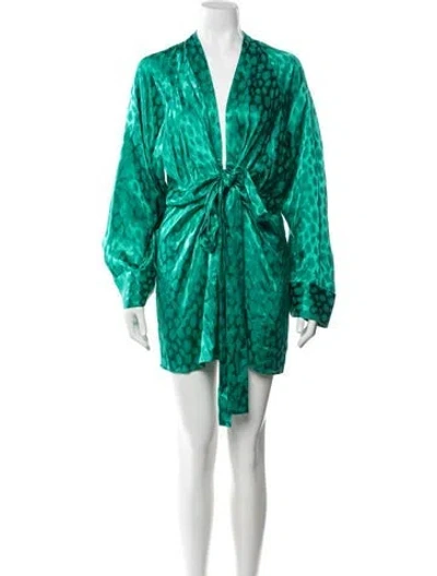 Pre-owned Rat & Boa Printed Mini Dress W/ Tags In Green