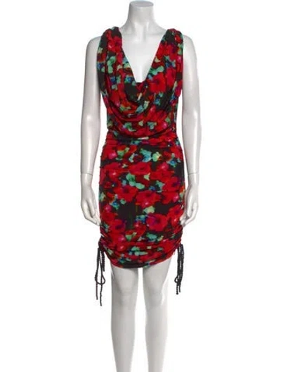 Pre-owned Rat & Boa Printed Mini Dress W/ Tags In Red