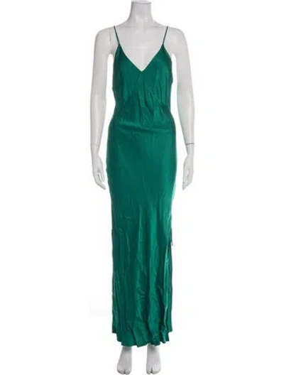 Pre-owned Rat & Boa Satin Long Dress W/ Tags In Green