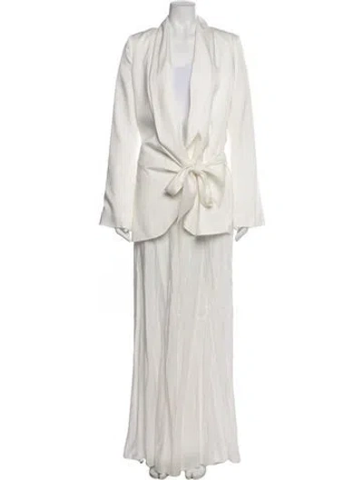 Pre-owned Rat & Boa Satin Pant Set In White