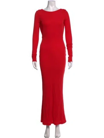 Pre-owned Rat & Boa Scoop Neck Long Dress In Red