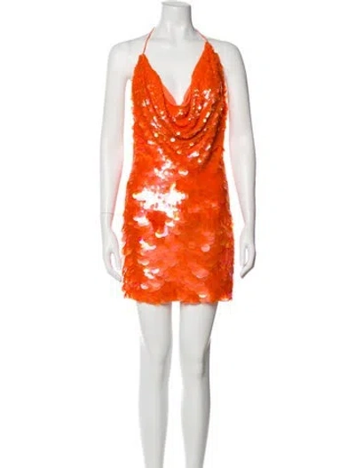 Pre-owned Rat & Boa Sequin Mini Dress In Orange