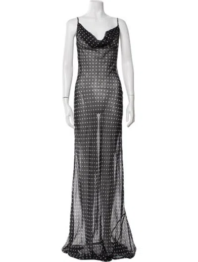Pre-owned Rat & Boa Silk Long Dress In Black