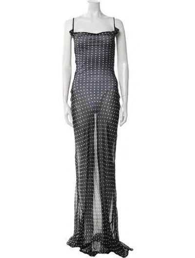 Pre-owned Rat & Boa Silk Long Dress In Blue