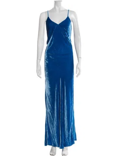 Pre-owned Rat & Boa Silk Long Dress In Blue