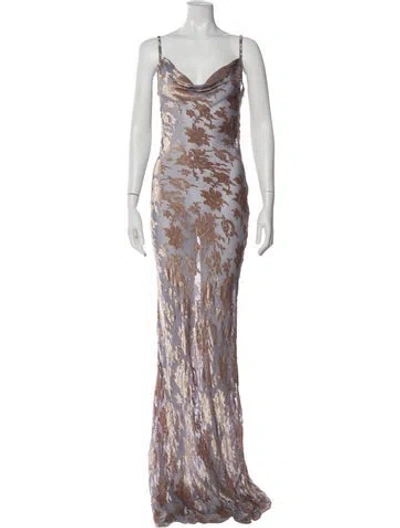Pre-owned Rat & Boa Silk Long Dress In Gray