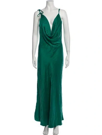 Pre-owned Rat & Boa Silk Long Dress In Green