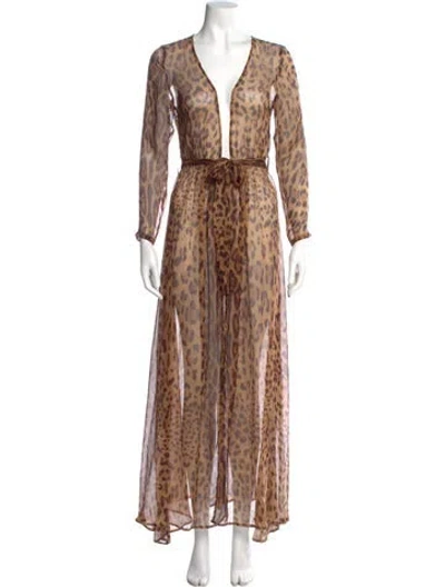Pre-owned Rat & Boa Silk Long Dress In Neutral