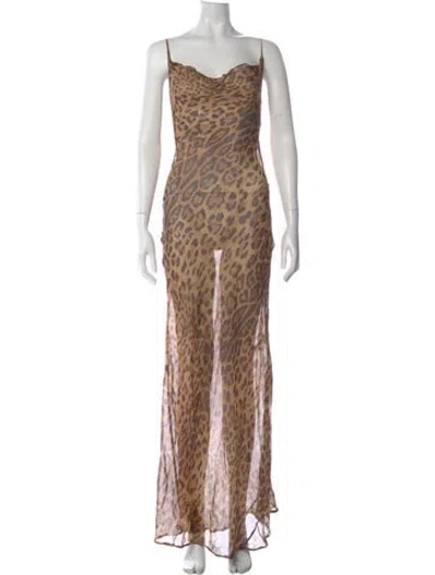 Pre-owned Rat & Boa Silk Long Dress In Neutral