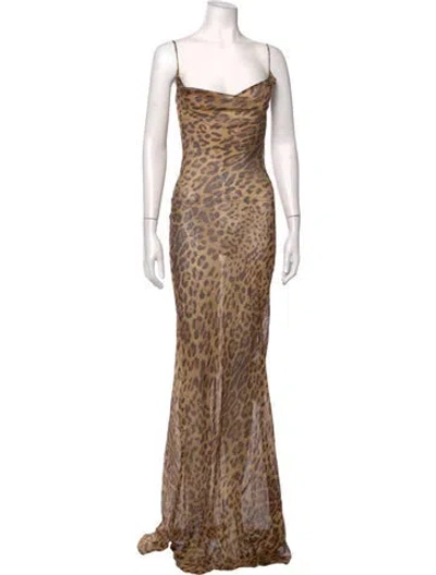 Pre-owned Rat & Boa Silk Long Dress In Neutrals