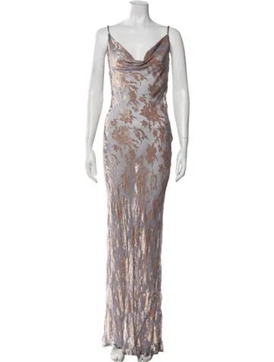 Pre-owned Rat & Boa Silk Long Dress In Purple