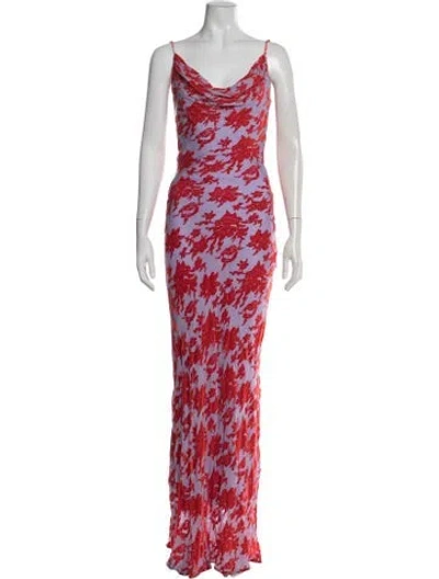 Pre-owned Rat & Boa Silk Long Dress In Red