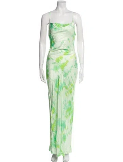 Pre-owned Rat & Boa Silk Long Dress W/ Tags In Green