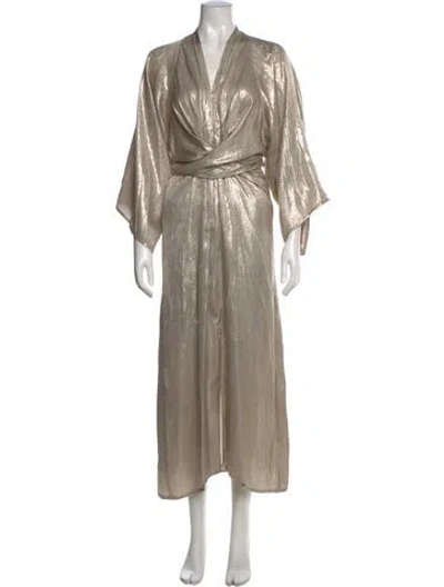 Pre-owned Rat & Boa Silk Midi Length Dress In Metallic/neutrals