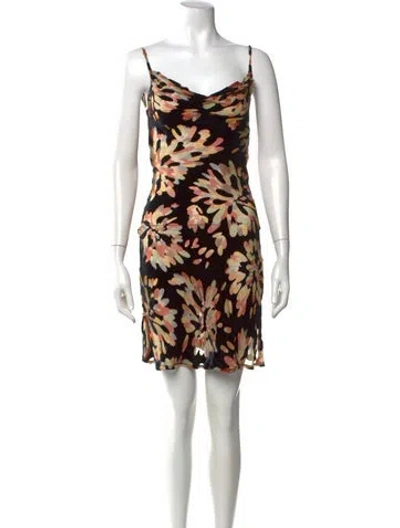 Pre-owned Rat & Boa Silk Mini Dress In Black