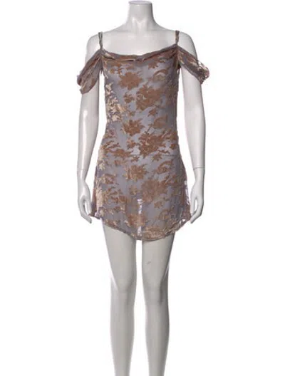 Pre-owned Rat & Boa Silk Mini Dress In Blue