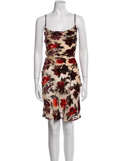 Pre-owned Rat & Boa Silk Mini Dress In Neutral