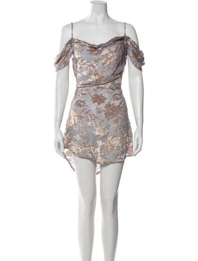 Pre-owned Rat & Boa Silk Mini Dress In Purple