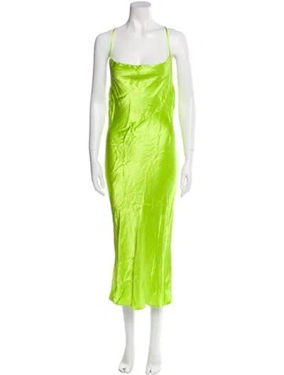 Pre-owned Rat & Boa Square Neckline Long Dress In Green