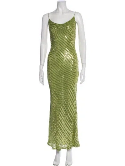 Pre-owned Rat & Boa Striped Long Dress In Green