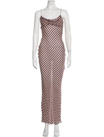 Pre-owned Rat & Boa Striped Long Dress In Purple