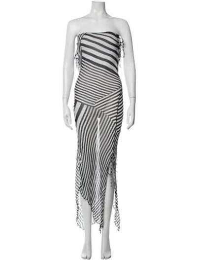 Pre-owned Rat & Boa Striped Midi Length Dress In Silver