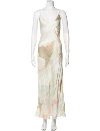Pre-owned Rat & Boa Tie-dye Print Long Dress W/ Tags In Green