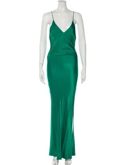 Pre-owned Rat & Boa V-neck Long Dress In Green