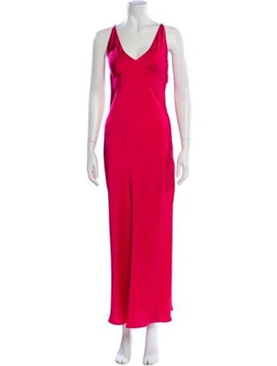 Pre-owned Rat & Boa V-neck Long Dress In Pink