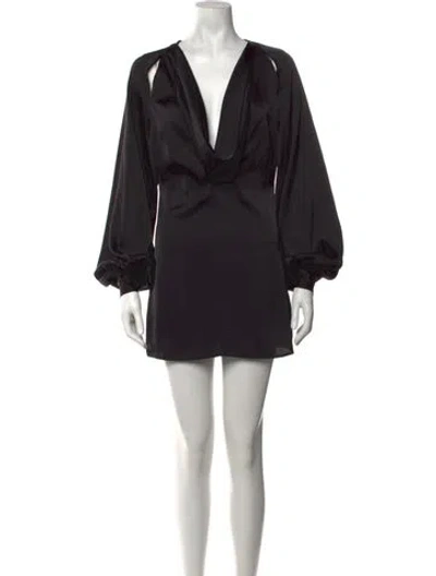 Pre-owned Rat & Boa V-neck Mini Dress In Black