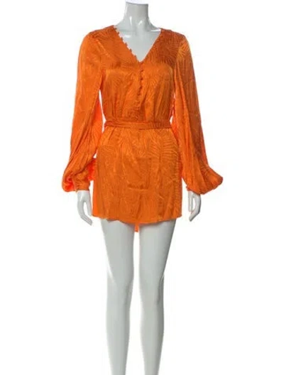Pre-owned Rat & Boa V-neck Mini Dress In Orange