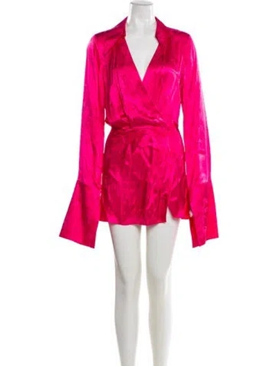 Pre-owned Rat & Boa V-neck Mini Dress In Pink