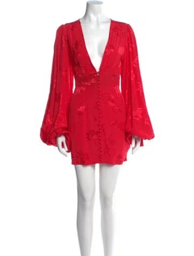 Pre-owned Rat & Boa V-neck Mini Dress W/ Tags In Red