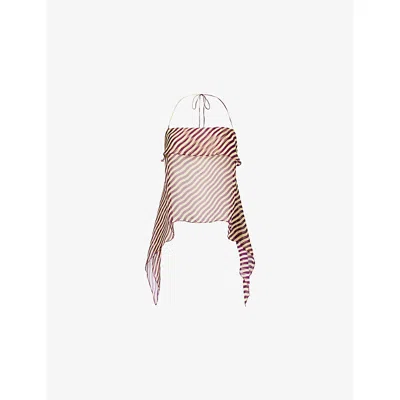 Rat And Boa Womens  Assisi Striped Sheer Top In Multi