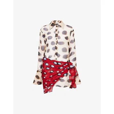 Rat And Boa Womens Multi Nilah Printed Sheer Shirt Dress