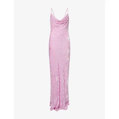 Rat And Boa Womens Pink Athena Floral Woven Maxi Dress Xl